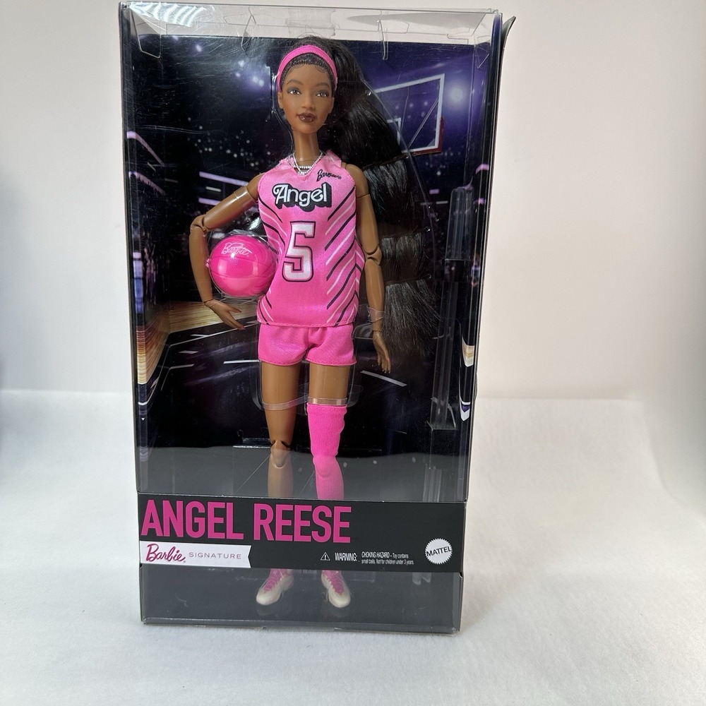 Barbie Signature Angel Reese Doll Pink Basketball Uniform #5 WNBA